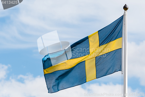 Image of Swedish flag waving in the wind