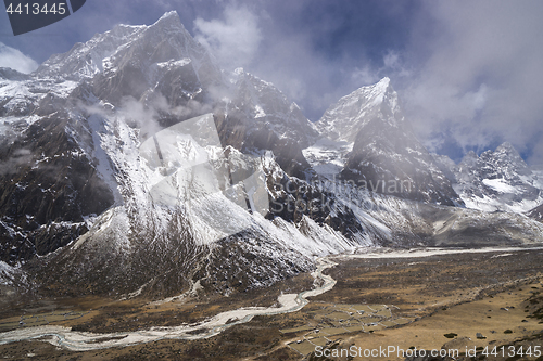 Image of Pheriche valley with Taboche and cholatse peaks