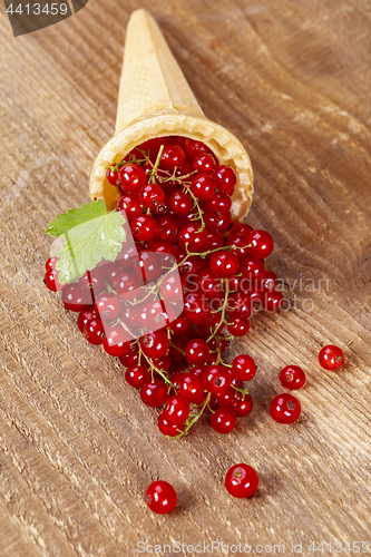 Image of Red currant fruits in ice cream cone