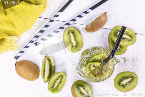 Image of Kiwi smoothie with fresh fruits