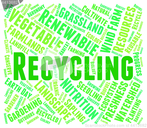 Image of Recycling Word Represents Earth Friendly And Recyclable