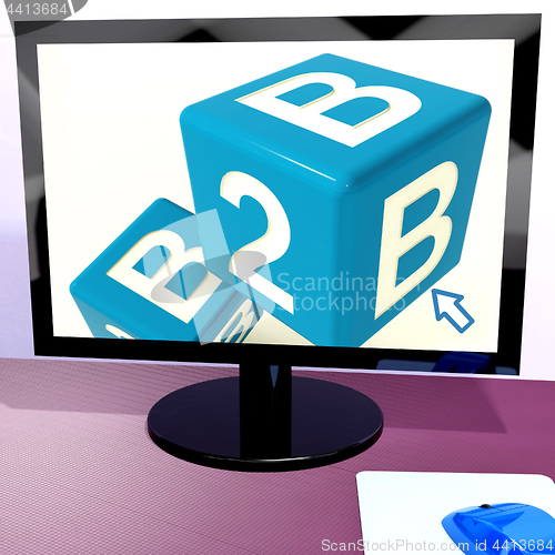Image of B2b Dice On Computer Shows Business And Commerce