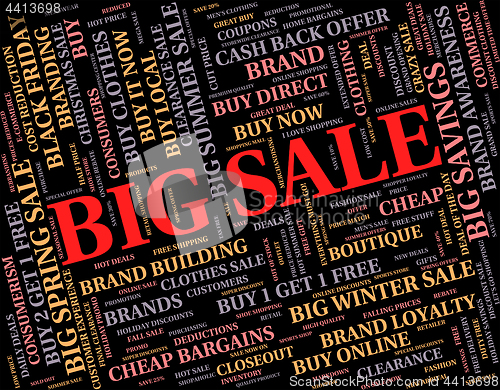 Image of Big Sale Indicates Save Promo And Bargain