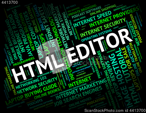 Image of Html Editor Means Hypertext Markup Language And Boss