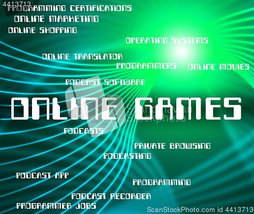 Image of Online Games Indicates World Wide Web And Entertainment