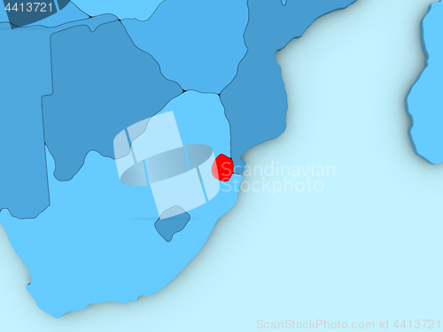 Image of Swaziland on 3D map
