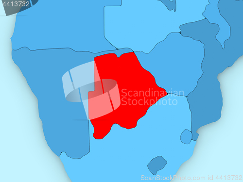 Image of Botswana on 3D map