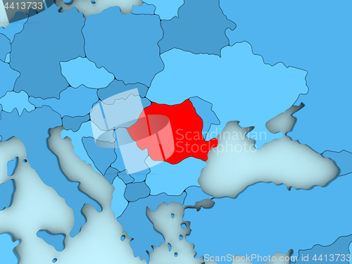 Image of Romania on 3D map