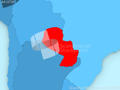 Image of Paraguay on 3D map