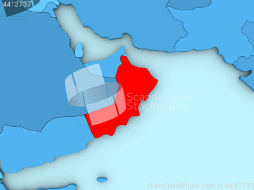 Image of Oman on 3D map