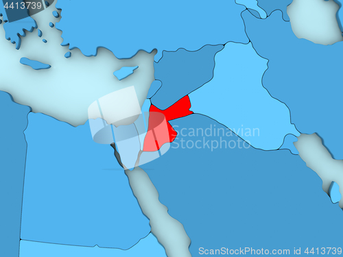Image of Jordan on 3D map
