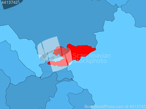Image of Kyrgyzstan on 3D map