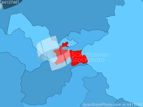 Image of Tajikistan on 3D map