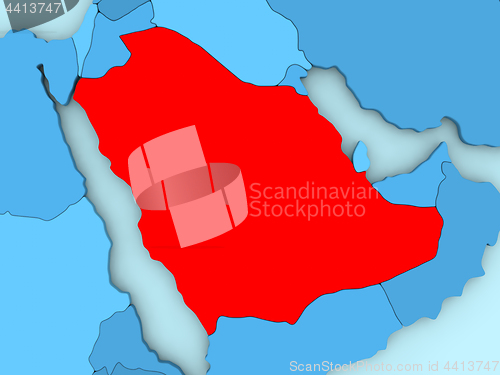 Image of Saudi Arabia on 3D map