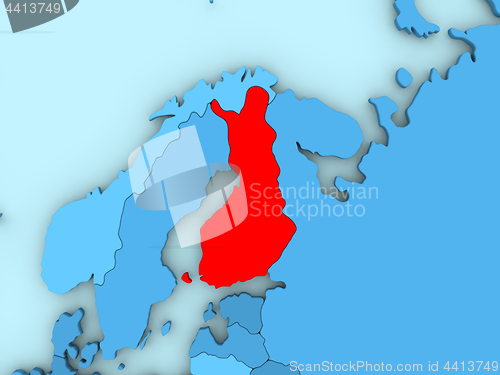 Image of Finland on 3D map