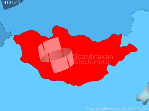 Image of Mongolia on 3D map