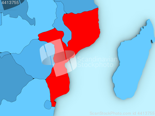 Image of Mozambique on 3D map