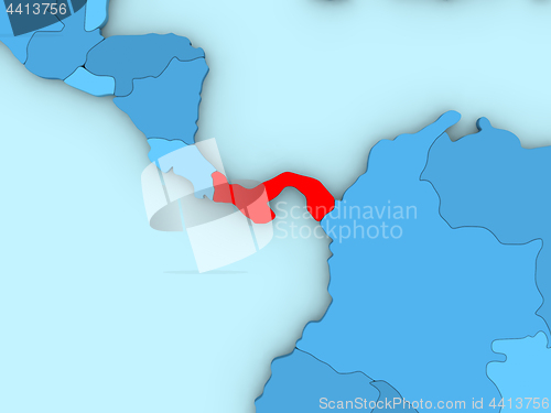 Image of Panama on 3D map