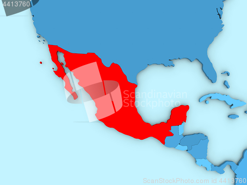 Image of Mexico on 3D map
