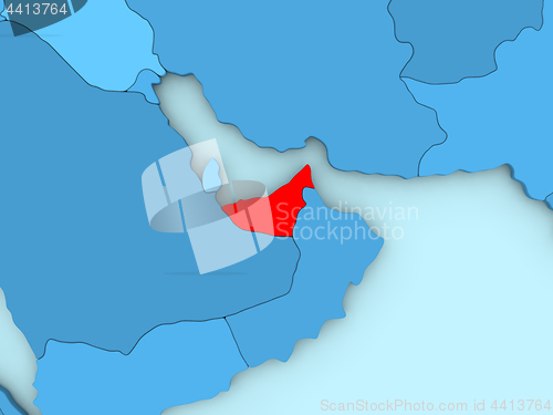 Image of United Arab Emirates on 3D map