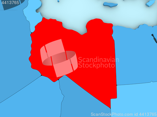 Image of Libya on 3D map