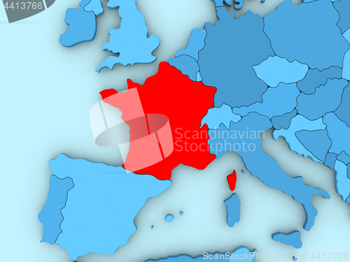 Image of France on 3D map