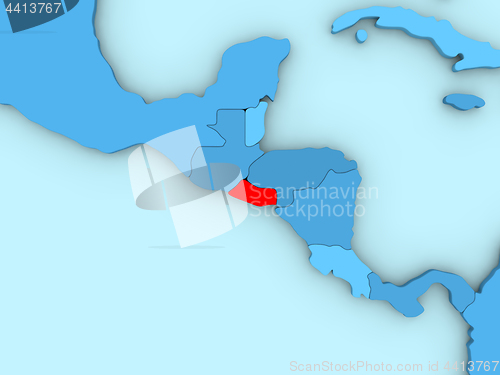 Image of El Salvador on 3D map