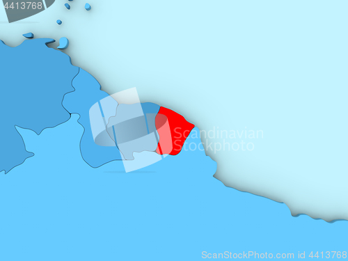 Image of French Guiana on 3D map