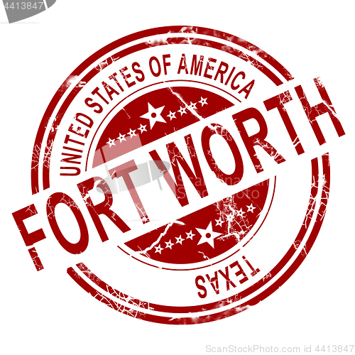 Image of Fort Worth Texas stamp with white background