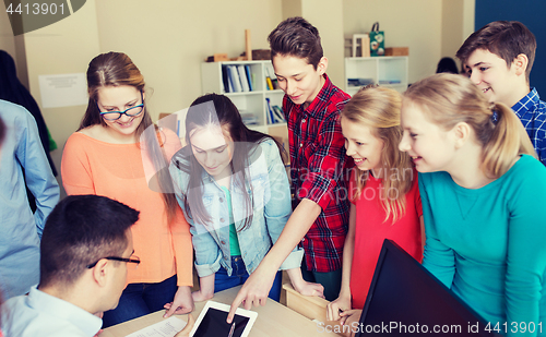 Image of group of students and teacher at school classroom