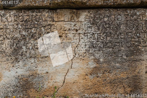 Image of Stone plate with inscriptions in ancient city Hierapolis