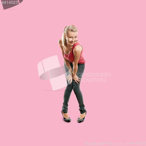 Image of Sporty woman in pink