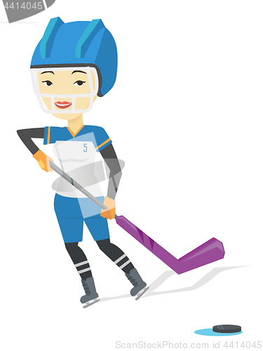 Image of Ice hockey player vector illustration.