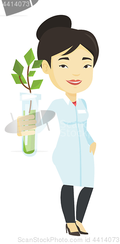 Image of Scientist with test tube vector illustration.