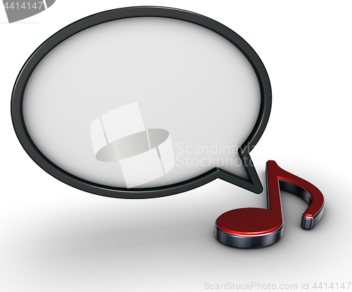 Image of speech bubble and music note