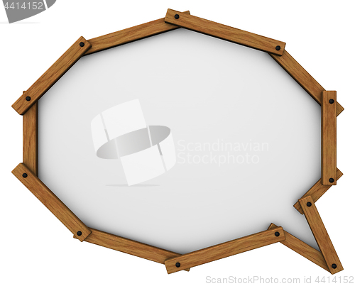 Image of wooden 3d speech bubble