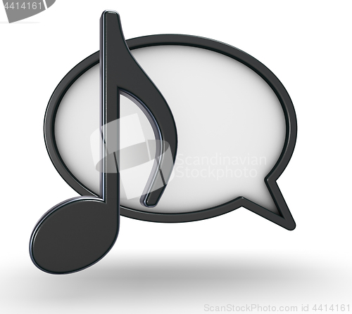 Image of speech bubble and music note