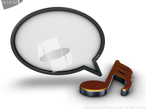 Image of speech bubble and music note