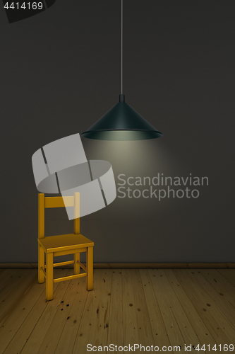 Image of chair under lamp