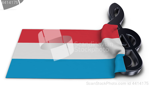Image of clef symbol and flag of Luxembourg