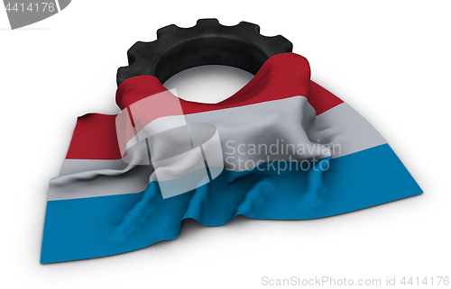 Image of gear wheel and flag of luxembourg