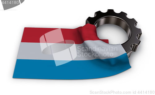 Image of gear wheel and flag of luxembourg
