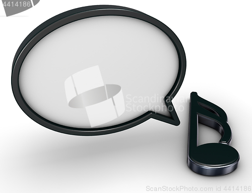 Image of speech bubble and music note