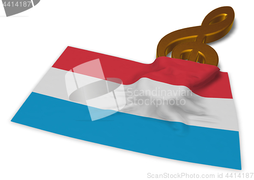 Image of clef symbol and flag of Luxembourg