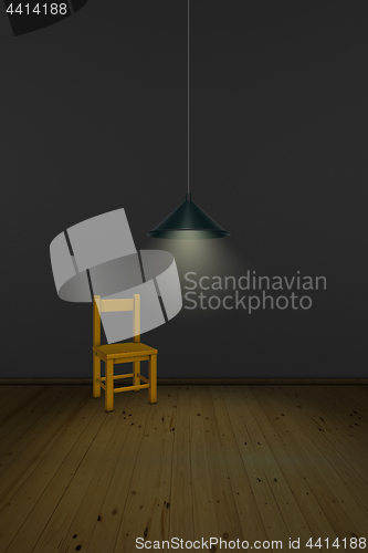 Image of chair under lamp