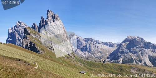 Image of Seceda mountain in the Dolomites, panorama