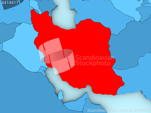 Image of Iran on 3D map