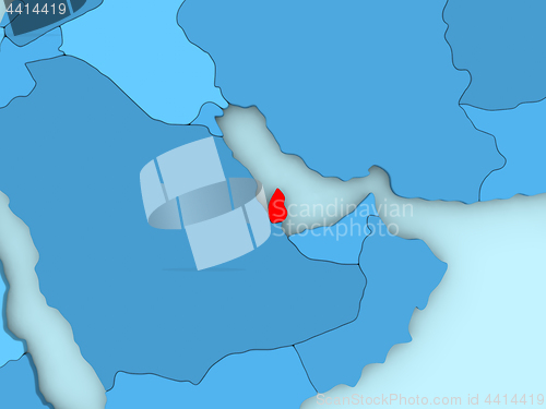 Image of Qatar on 3D map