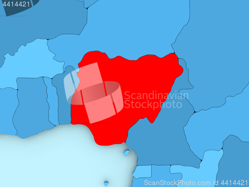 Image of Nigeria on 3D map