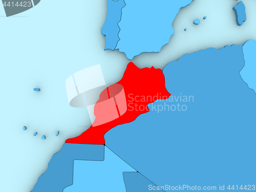 Image of Morocco on 3D map